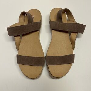 Lucky Brand Leather Sandals Women LP- Gadine  Size 10 Tan Color